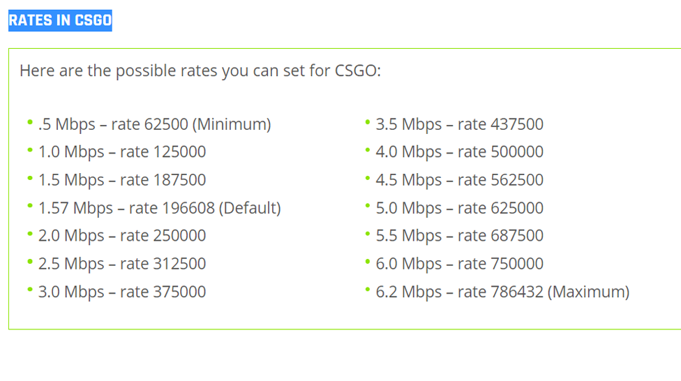 BEST CSGO RATE SETTINGS & COMMANDS