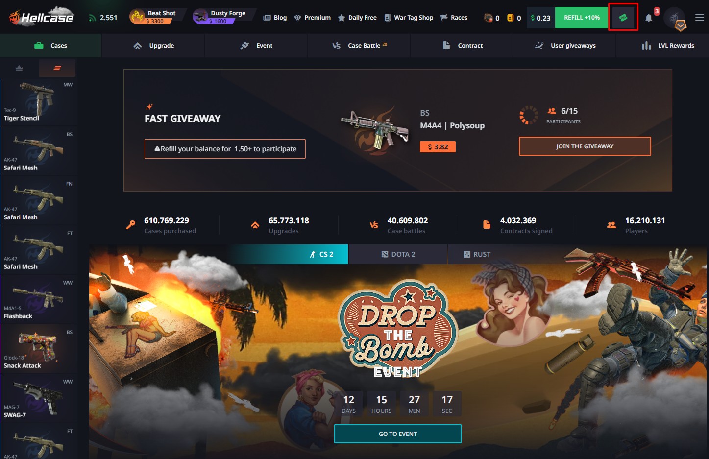 Hellcase Promo Code "gamblecsgo"