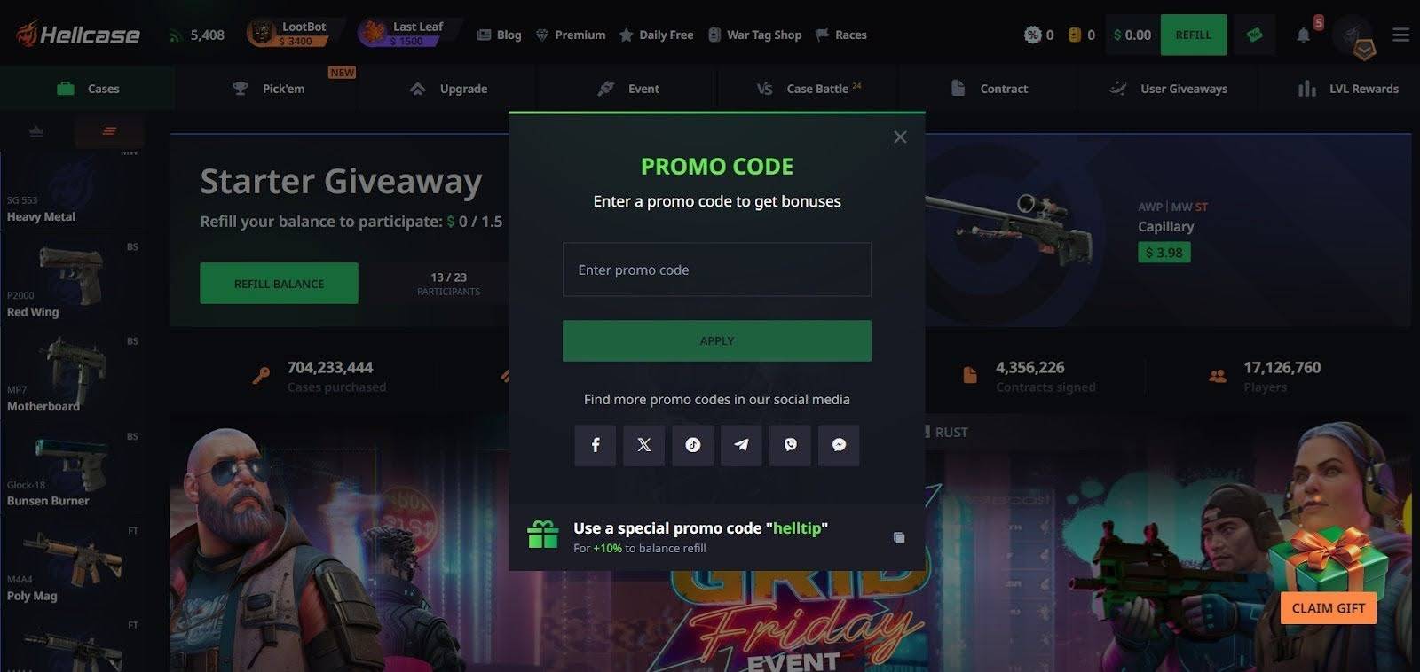 Hellcase Promo Codes