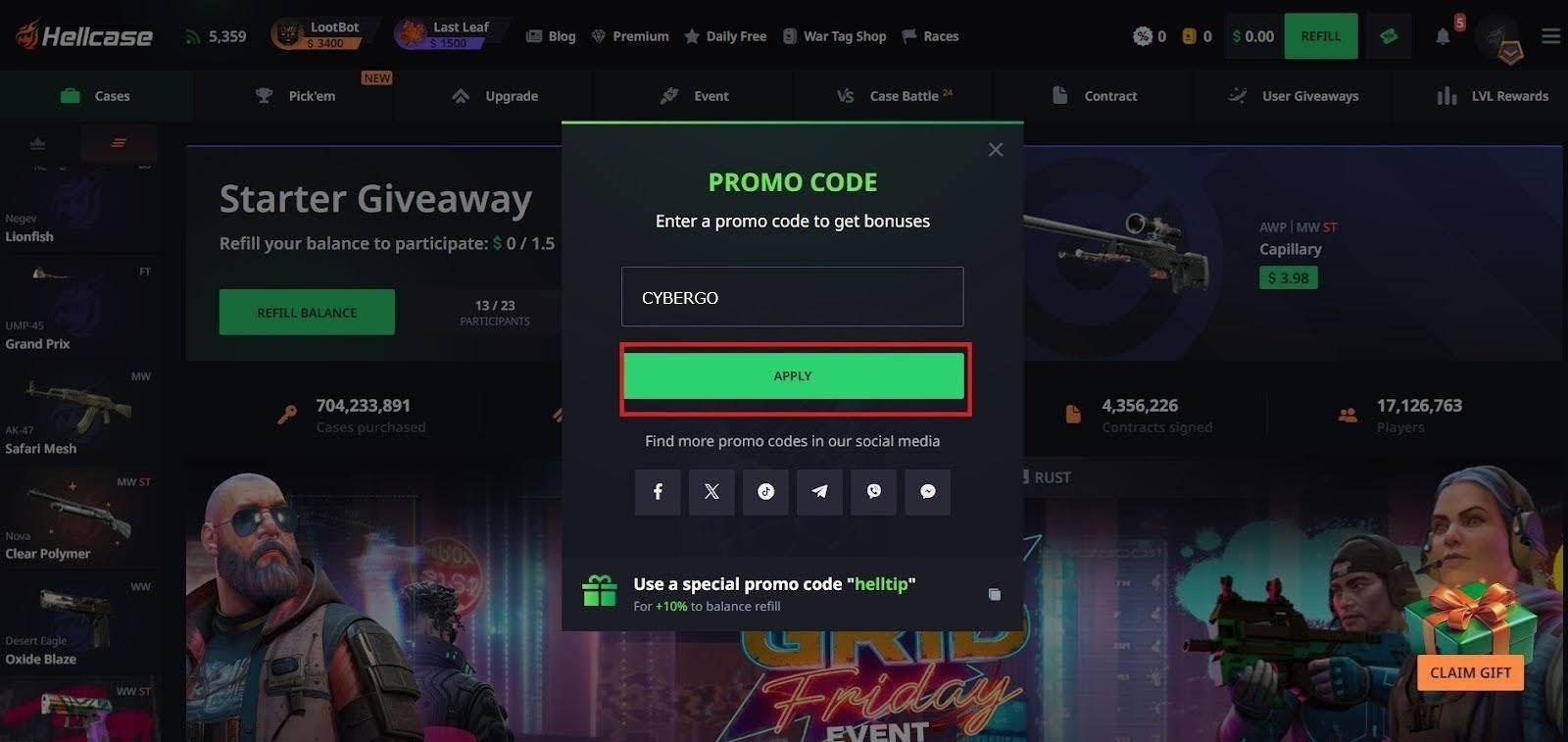 Hellcase Promo Codes