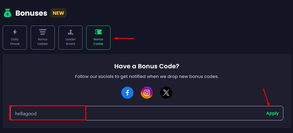 FreeCash Promo Code "hellagood"