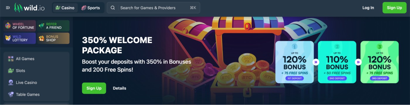 Wild.io Casino Review: Wild Io No Deposit Bonus of 400% up to $10,000 + 300 Free Spins