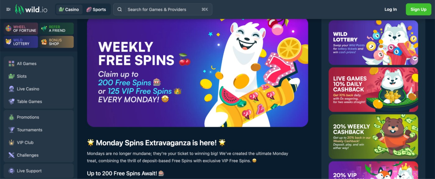 Wild.io Casino Review: Wild Io No Deposit Bonus of 400% up to $10,000 + 300 Free Spins