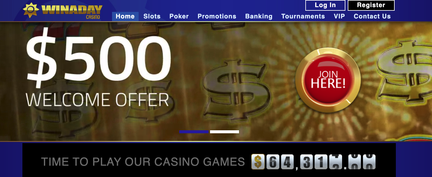 Win a Day Casino Review: Claim up to $500 FREE Winaday Casino Deposit Bonus valid