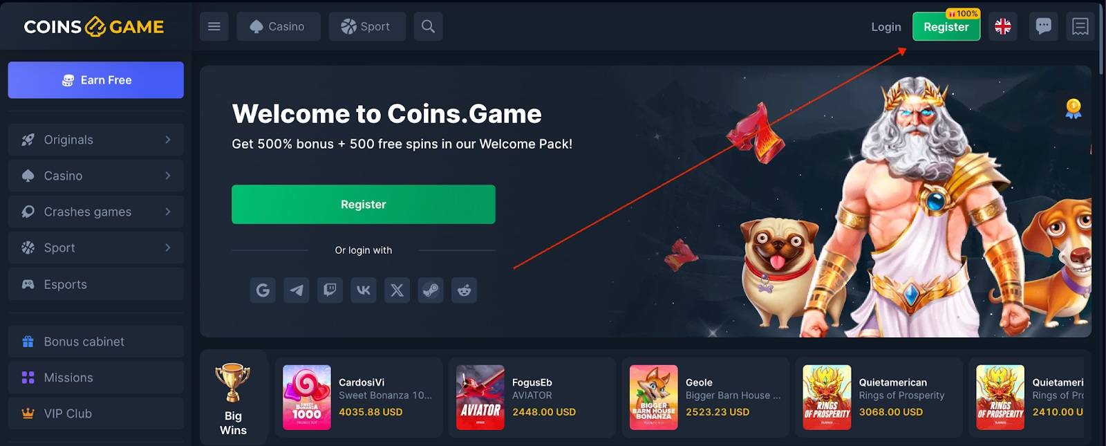 Coins.Game Promo Code