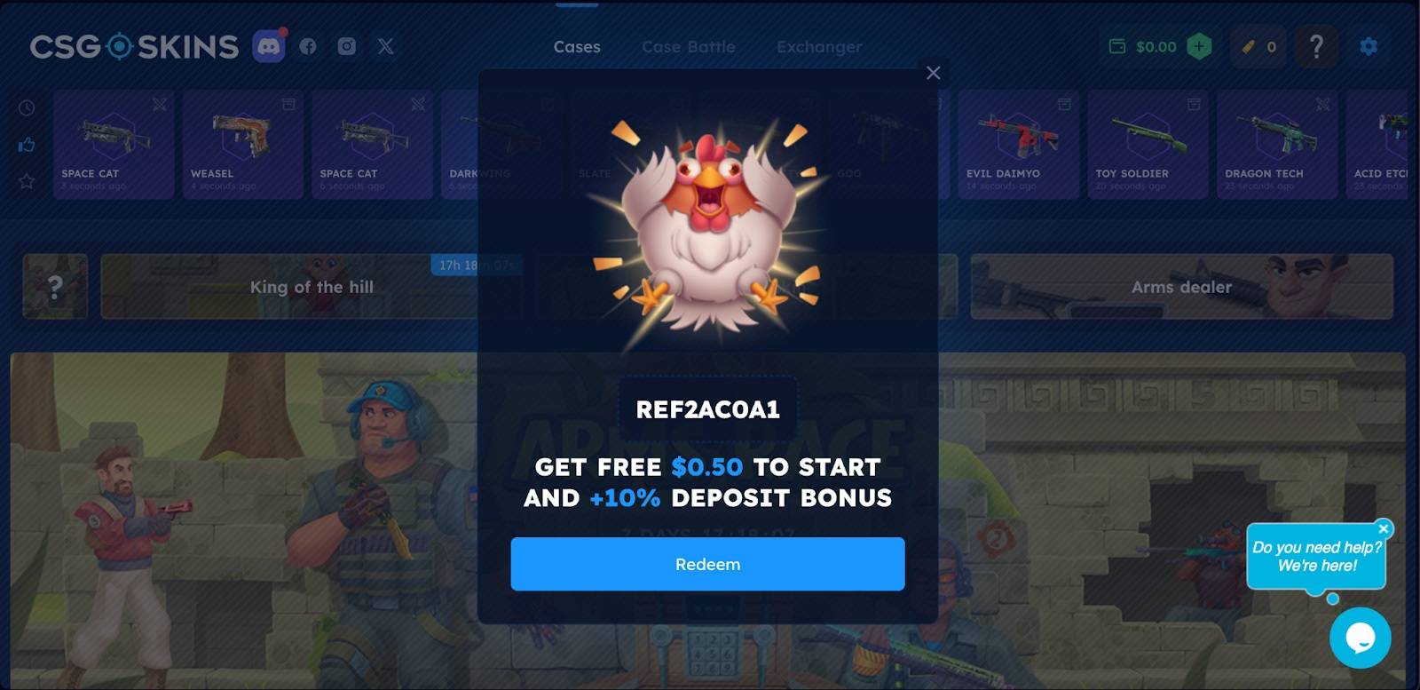 CSGO-Skins Promo Code 2025: Get $0.5 for Free