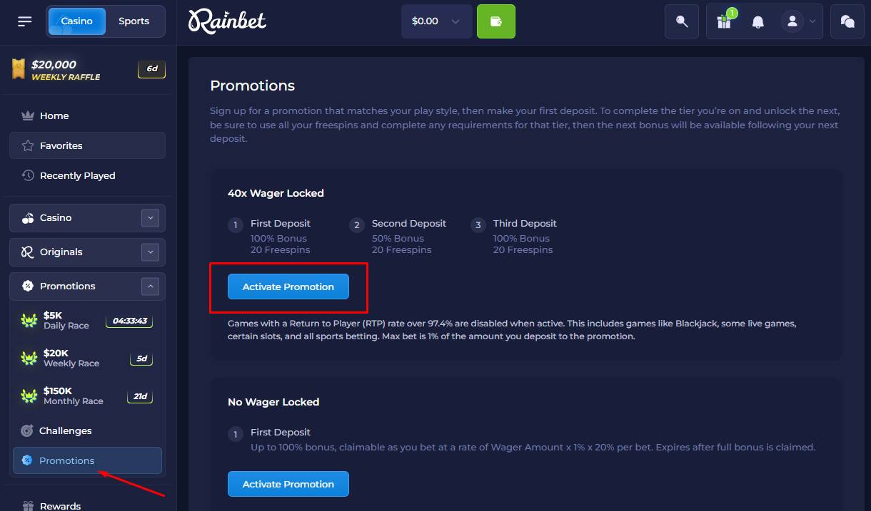 Rainbet Promo Code