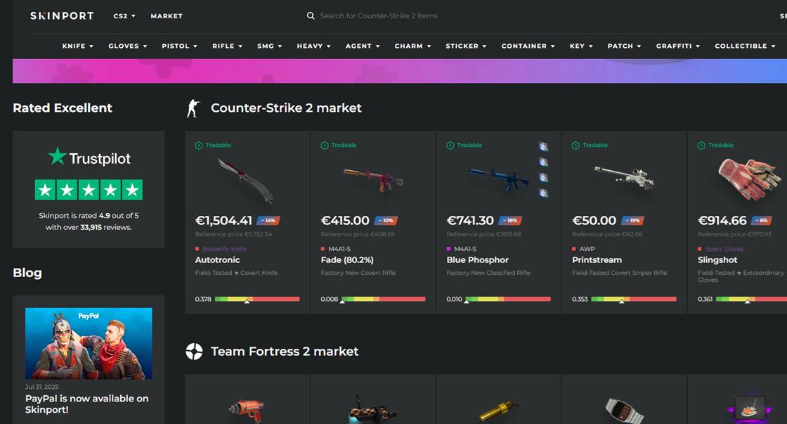Sell CS2 Skins